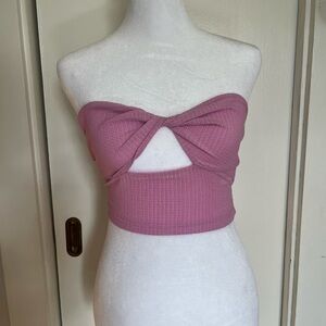 Pink Strapless Crop Top